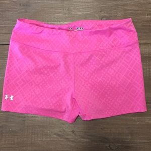Pink Underarmor spandex shorts